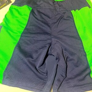 Men's Green and Blue Athletic Shorts